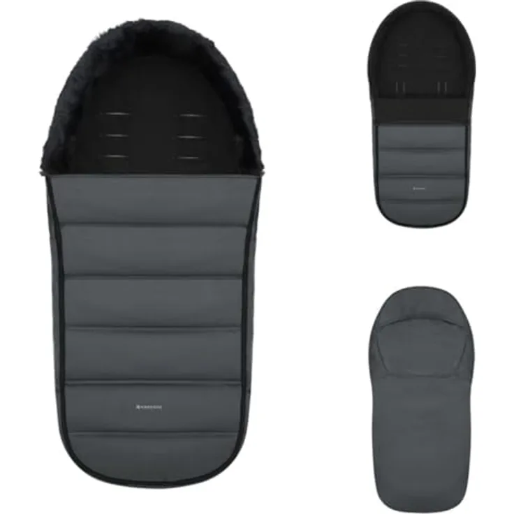 Kikka Boo Fußsack Urban, Kinderwagen Fußsack mit Reißverschluss und Steppdesign, grau, wasserabweisend, für 3- und 5-Punkt-Sicherheitsgurt, ab Geburt geeignet