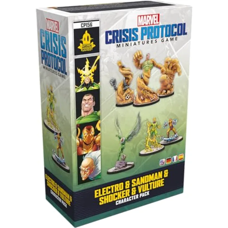 Atomic Mass Games Marvel: Crisis Protocol, Electro, Sandman, Shocker und Vulture Character Pack, detaillierte Sammelfiguren für Strategiespiel