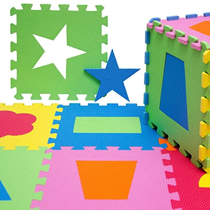 LittleTom 10 Teile Spielmatte Baby ab Null - 30x30 Schaumstoff Puzzlematte Kinder Isomatte Baby Spielteppich Outdoor - Puzzle Teppich Matte Baby Krabbelmatte Abwaschbar Bodenschutzmatte Kinderzimmer – Bild 3