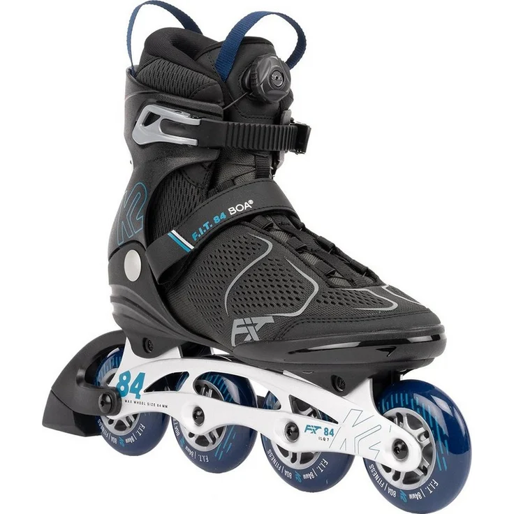 K2 Inlineskates K2 F.I.T. 84 BOA Inline Skate grey/blue, Fitness-Skates mit Boa® Verschlusssystem und Aluminium Schiene – Bild 1