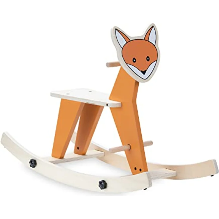 hauck Schaukeltier für Kleinkinder Rock N Swing ab 18 Monate bis 50 kg, Schaukelpferd Holz (FSC® Zertifiziert), Kufen Drehbar - Umbaubar zum Schaukelsitz (Fox) – Bild 1
