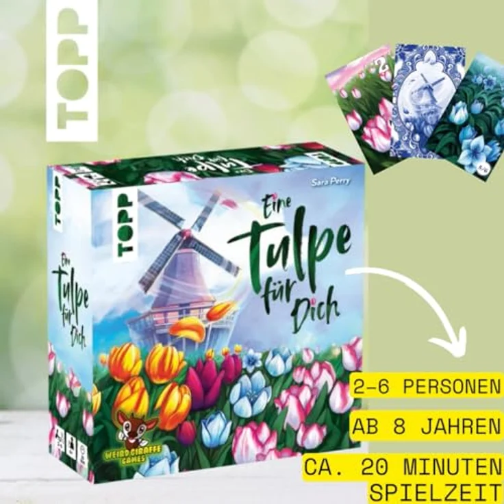 TOPP Eine Tulpe für Dich - Kartenspiel für 2-6 Personen, ab 8 Jahren, 110 Karten und 6 Spielfiguren, Spielzeit 20 Minuten – Bild 3
