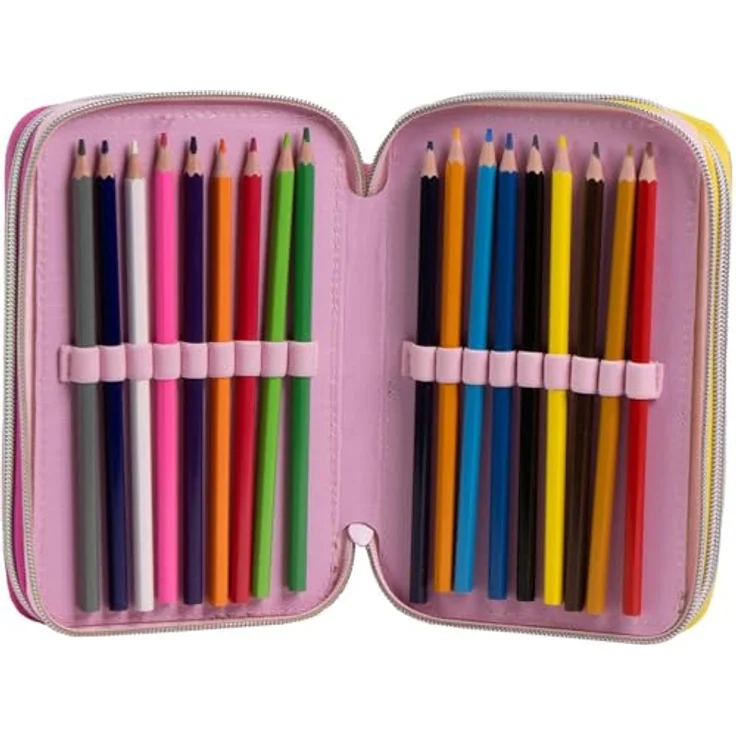 Barbie Federmäppchen gefüllt – Schulmäppchen mit Buntstiften, Filzstiften und Zubehör, farbenfrohes Design – Bild 4