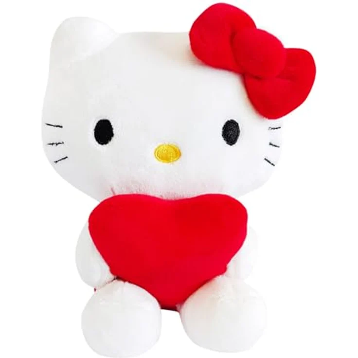 Joy Toy Hello Kitty Heart Plüsch, 14 cm, weicher Plüsch, in Kartontäschchen, Weiß-Rot, perfekt als Geschenk – Bild 3