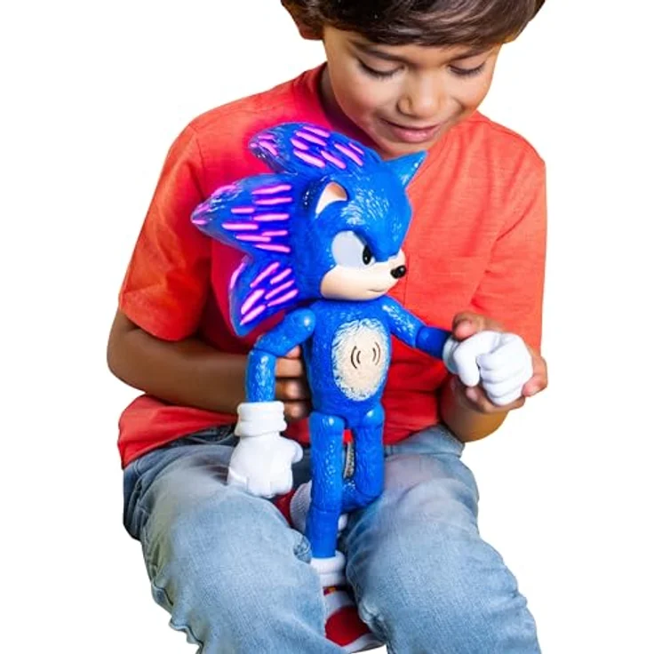 Sonic The Hedgehog 3 Sprechende Figur, 30 cm / 12 Zoll, mit leuchtenden Augen und über 30 kultigen Sätzen, interaktiv, für Kinder ab 3 Jahren – Bild 1