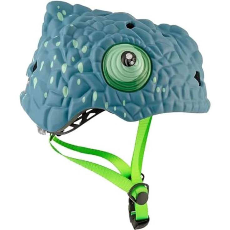 Crazy Safety Kinder Fahrradhelm | Leichter und Verstellbarer 3D Tierhelm 49-55 cm (Chamäleon Blau) – Bild 3