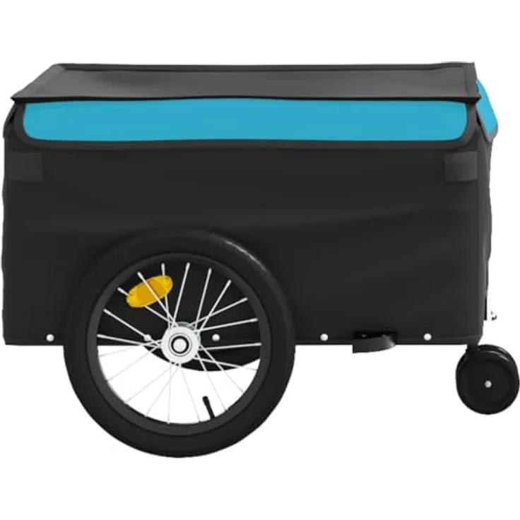 vidaXL Fahrradkinderanhänger Fahrradanhänger Schwarz und Blau 45 kg Eisen, Robustes Material und praktisches Design – Bild 6