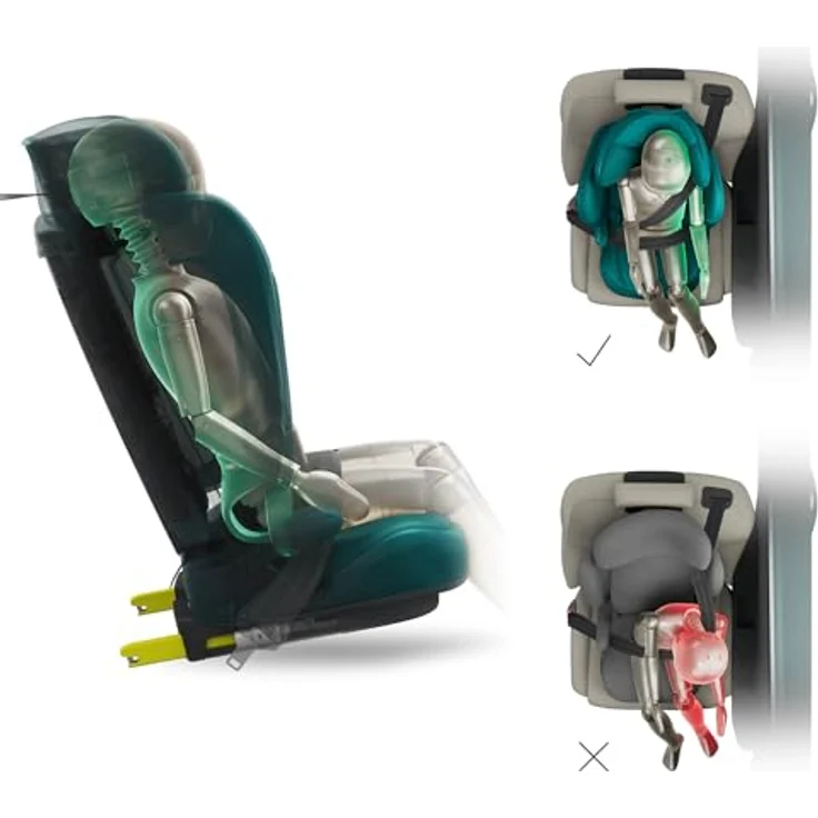 KinderKraft Unity 2 I-Size GREY, Kindersitz mit ISOFIX, 5-fach verstellbarer Rückenlehne und SPS-Seitenaufprallschutz für Kinder von 100 bis 150 cm – Bild 8