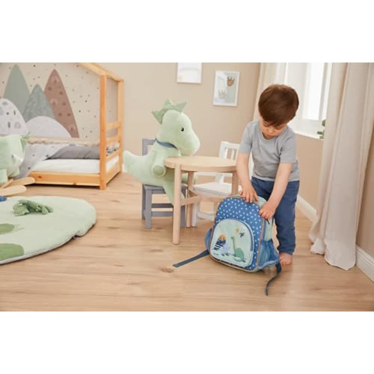 Sterntaler Rucksack Dino Rexi, Kindergartenrucksack in Grün mit Kühlfunktion und verstellbaren Gurten – Bild 8