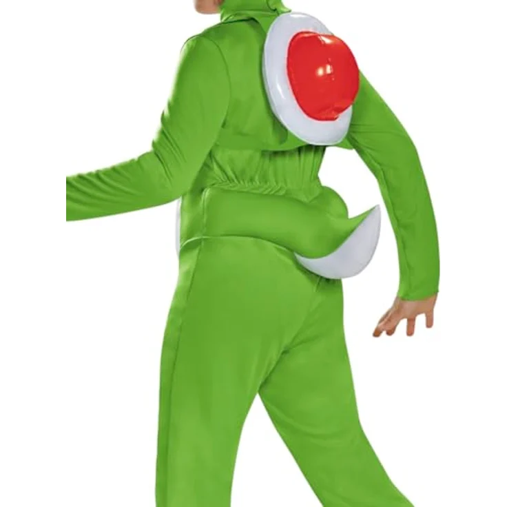 Disguise Yoshi Deluxe Kinderkostüm, grüner Overall mit aufblasbarem roten Panzer und Kopfbedeckung, 116 cm – Bild 4