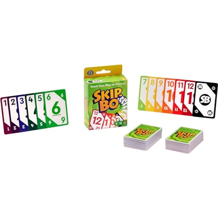 Mattel Games Skip-Bo Kartenspiel, für 2-6 Spieler, Farbenblindfreundlich, Familienspiel ab 7 Jahren – Bild 1