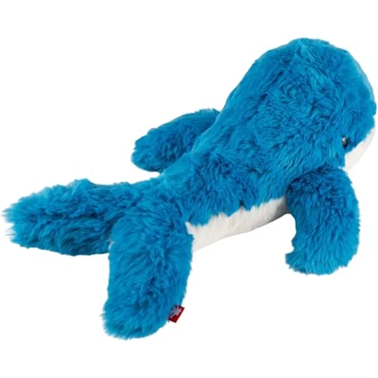 Sigikid Flauscherie Wal, Plüschtier aus schmuseweichem Plüsch, 42 cm, blau, waschbar bei 30°C, empfohlen für 1-8 Jahre – Bild 4