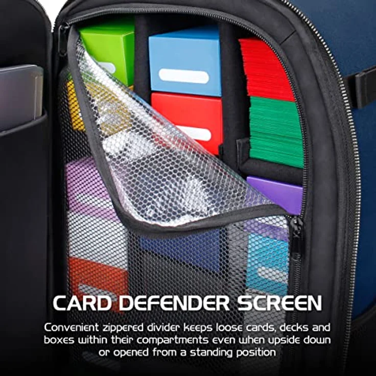 ENHANCE MTG-Rucksack Sammleredition, TCG-Rucksack für Deckboxen, gesleevte Karten und Spielmatten, Dragon Hide Forged Exterior, integrierter Card Defender Screen, Drachen Blau – Bild 5