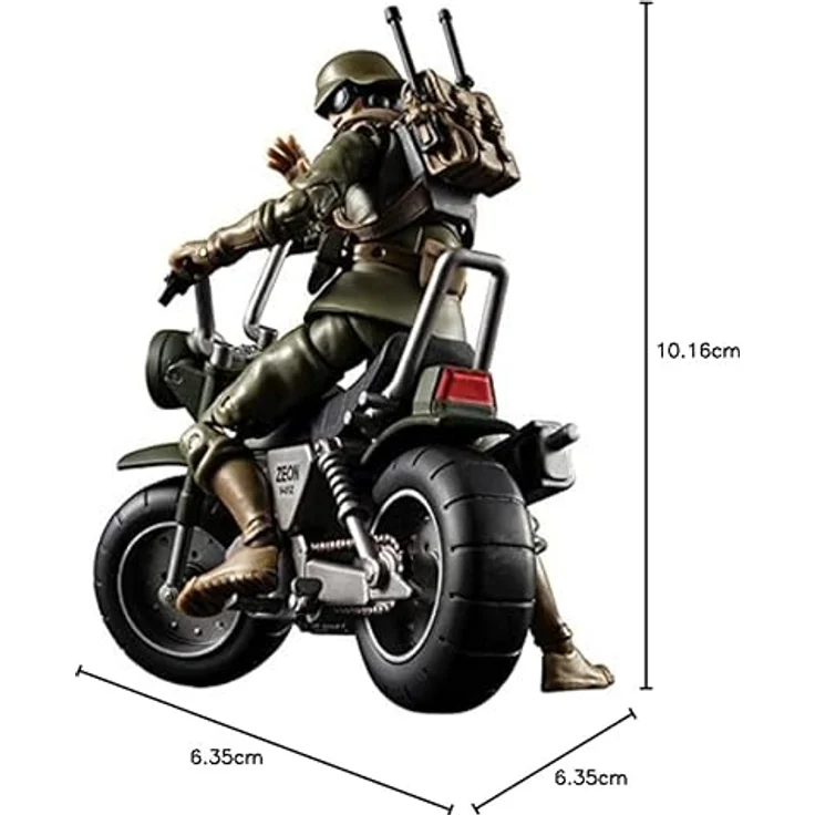 Megahouse Mobile Suit Gundam Fürstentum Zeon Soldat General Figur mit Motorrad, 10 cm, Silber – Bild 4