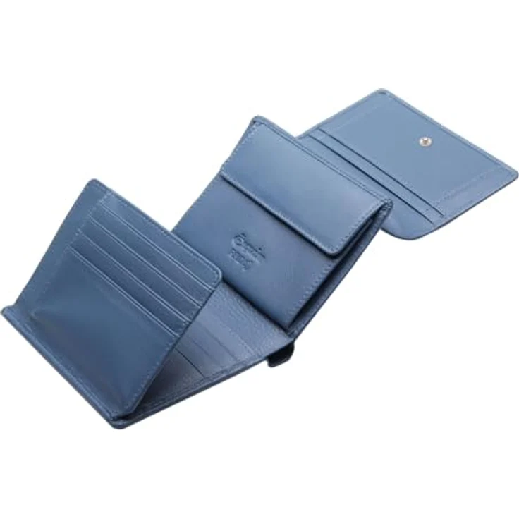 Esquire Viktoria Geldbörse RFID, Leder Kinderportemonnaie in taubenblau, 12 cm x 9 cm x 1.5 cm – Bild 3