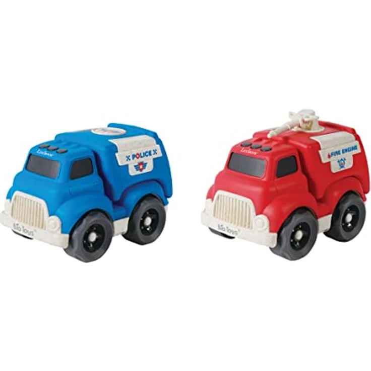 Lexibook Kleinwagen-Set BIOC05, Polizei und Feuerwehr aus biologisch abbaubarem Biokunststoff, fördert Geschicklichkeit und Sinne von Kindern – Bild 1