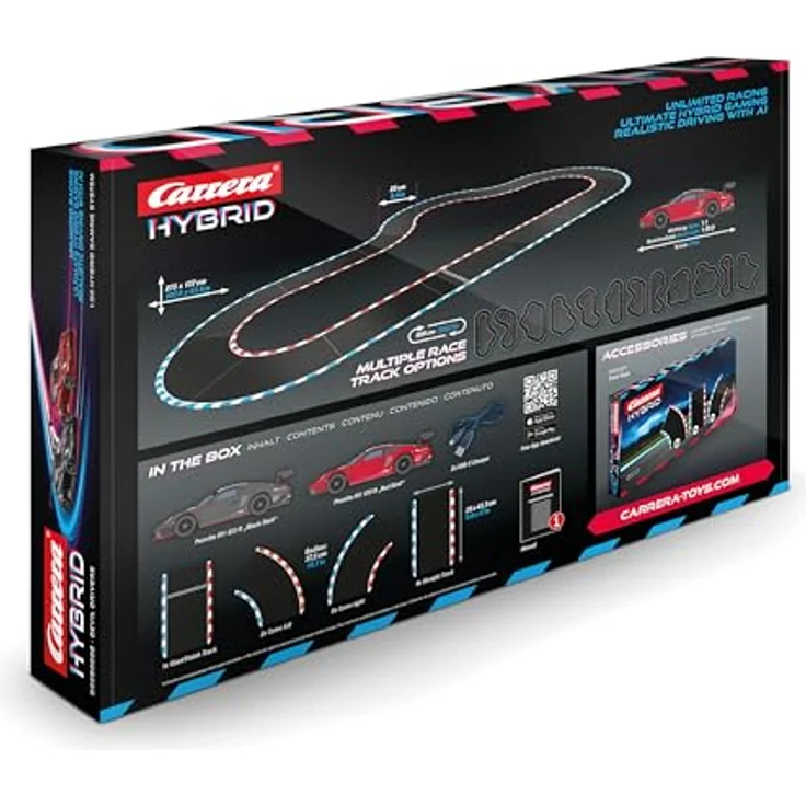 Carrera HYBRID Devil Drivers, Rennspaß der neuen Generation, Legendäre Rennboliden Porsche 911 GT3 R im Maßstab 1:50, Hybrid Technologie mit KIIUnterstützung, Steuerung per SmartphoneIApp, "Speedway to Hell" Set – Bild 3