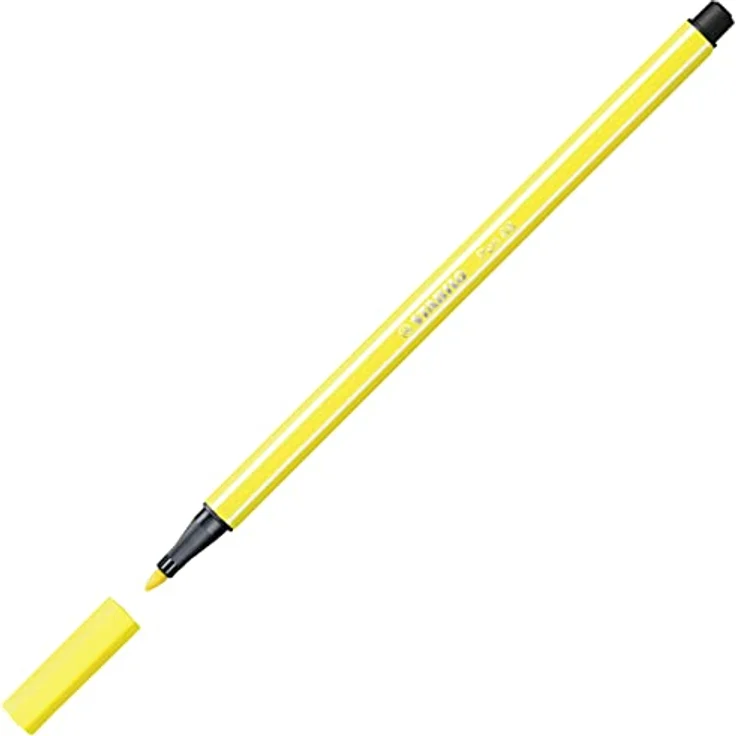 STABILO Pen 68, Premium-Filzstift mit hoher Farbbrillanz, 1 mm Strichstärke, zitronengelb – Bild 2