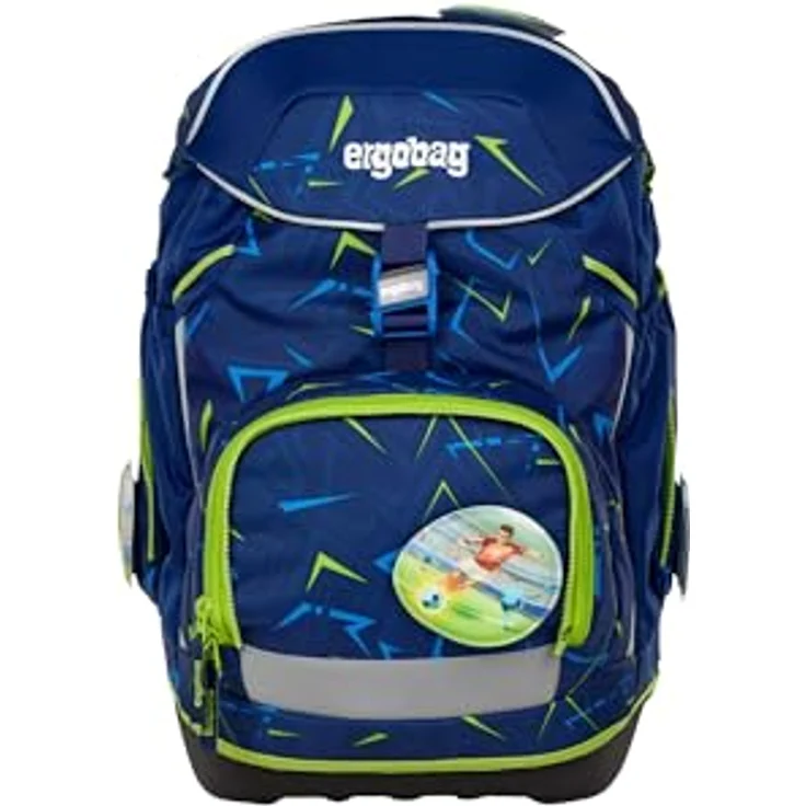 ergobag pack Set, ergonomischer Schulrucksack für 1. Klasse, 6-teiliges Set inkl. Sportrucksack und gefülltem Federmäppchen, höhenverstellbar, standfest und reflektierend – Bild 2