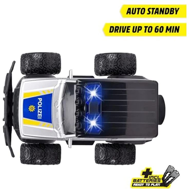 Dickie Toys RC Auto Suzuki Jimny Police, ferngesteuertes Polizeiauto (20 cm) mit Licht & Sound, 8 km/h, 2,4 GHz Fernbedienung, ab 3 Jahre, inkl. Batterien – Bild 4