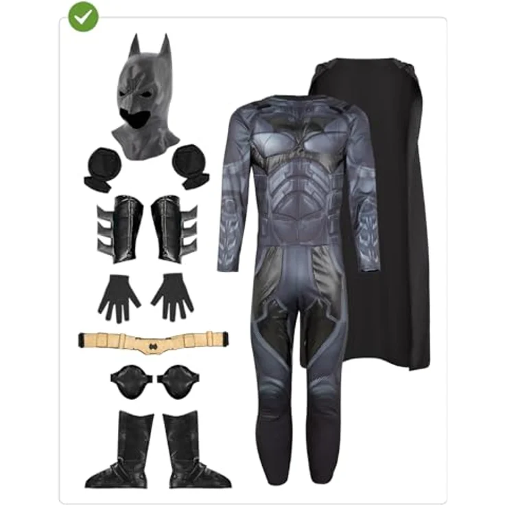 Funidelia Batman Der Dunkle Ritter Kostüm - Diamond Edition für Herren, schwarz, Größe L, inkl. Umhang, Maske und Gürtel – Bild 2