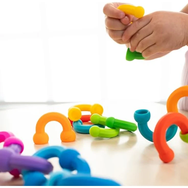 Fat Brain Plip Links, Babyspielzeug zur kreativen Entfaltung mit satisfying "POP!"-Geräusch, bunt – Bild 3