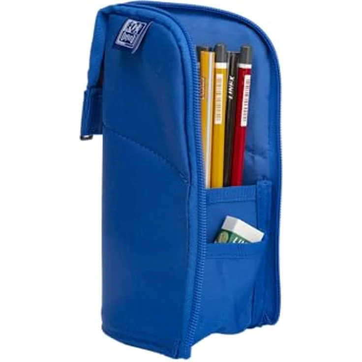 Oxford Federmäppchen Stand-Up Stiftehalter mit Reißverschluss, Stifte-Tasche, blau – Bild 4