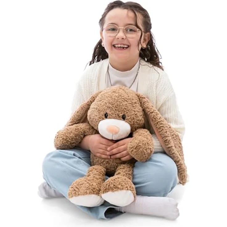 Nici Lopino Hase, 50 cm schlenkerndes Kuscheltier aus recyceltem Material, warmer Braunton – Bild 1
