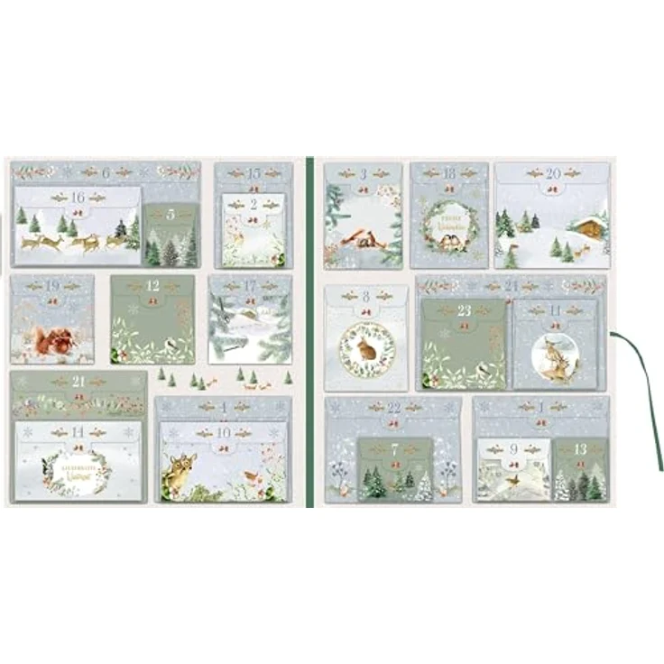 Coppenrath Coffee-Table-Adventskalender, Zauberhafte Weihnachtszeit mit 24 Briefkuverts, Geschichten und Deko-Anhängern – Bild 2