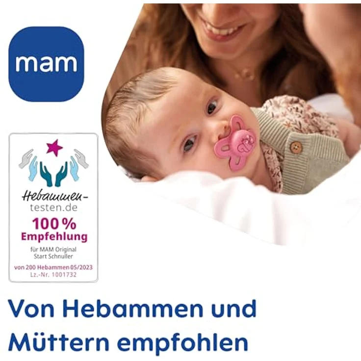 MAM Start Pure Schnuller im 2er-Set, Baby Schnuller speziell für Früh- und Neugeborene, aus nachhaltigem & bio-erneuerbarem Material, mit Schnullerbox, 0-2 Monate, Schnecke/Fuchs – Bild 6