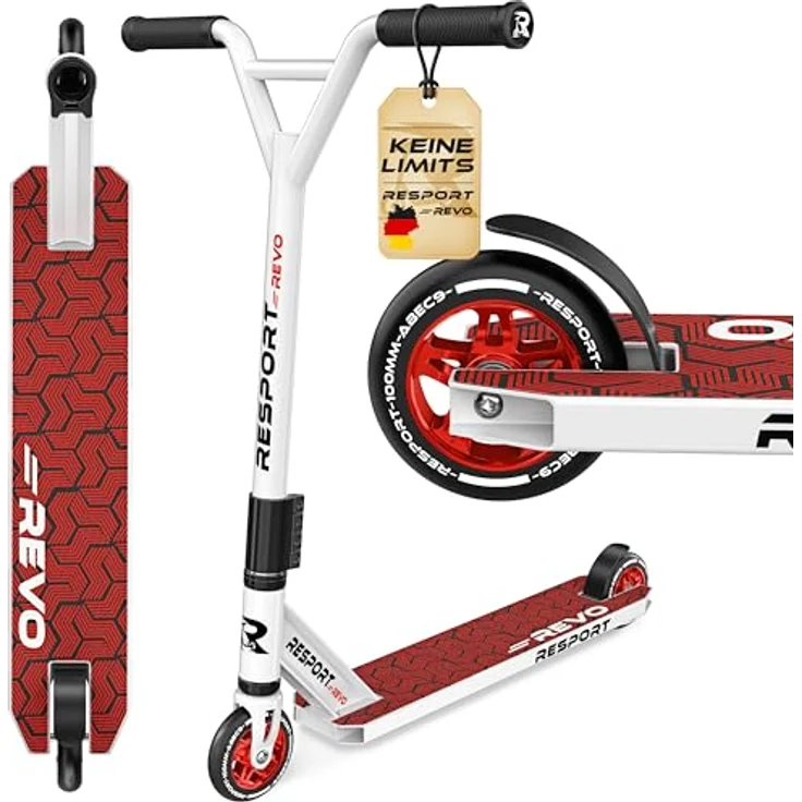 RE:SPORT REVO Stunt Scooter, Profi Kickscooter mit ABEC 9 Kugellagern, 100mm PU Rädern, ergonomischen Griffen und Ständer, für Kinder & Erwachsene – Bild 1