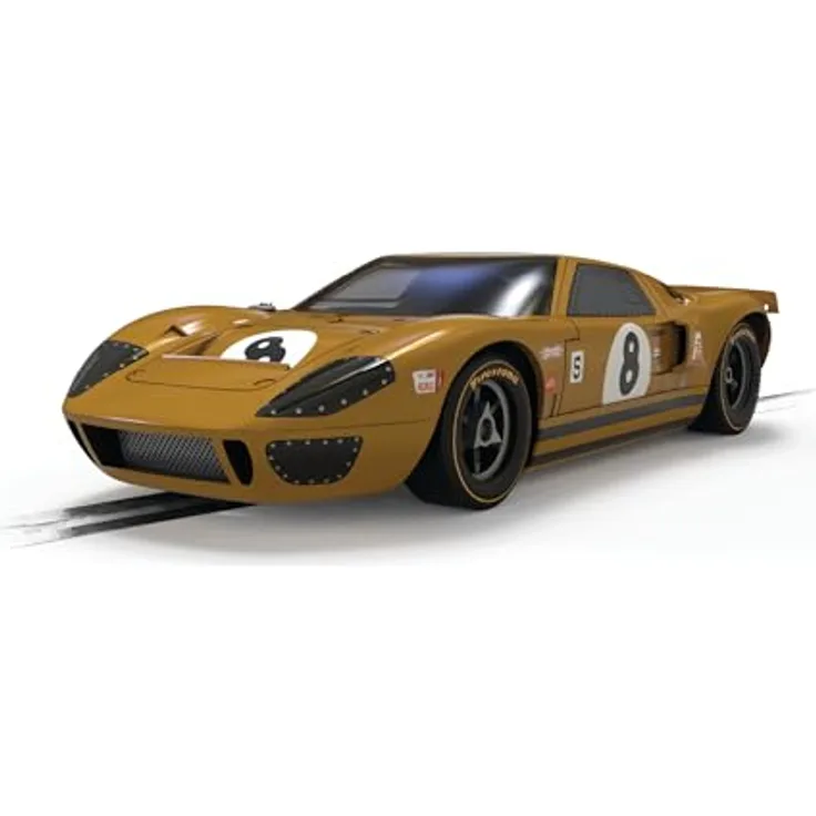 Scalextric C4495 Ford GT40 BOAC 1968#8 Drury HD, 1:32 Slotcar mit Fahrerfigur für Rennbahnen, robust und digitalumbaubar