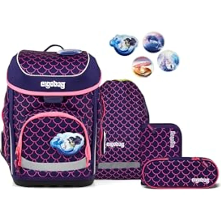 ergobag cubo Set ergonomischer Schulranzen 5-teilig, höhenverstellbar, vielseitige Organisation, standfest und reflektierend, für 1. Klasse Grundschule – Bild 1