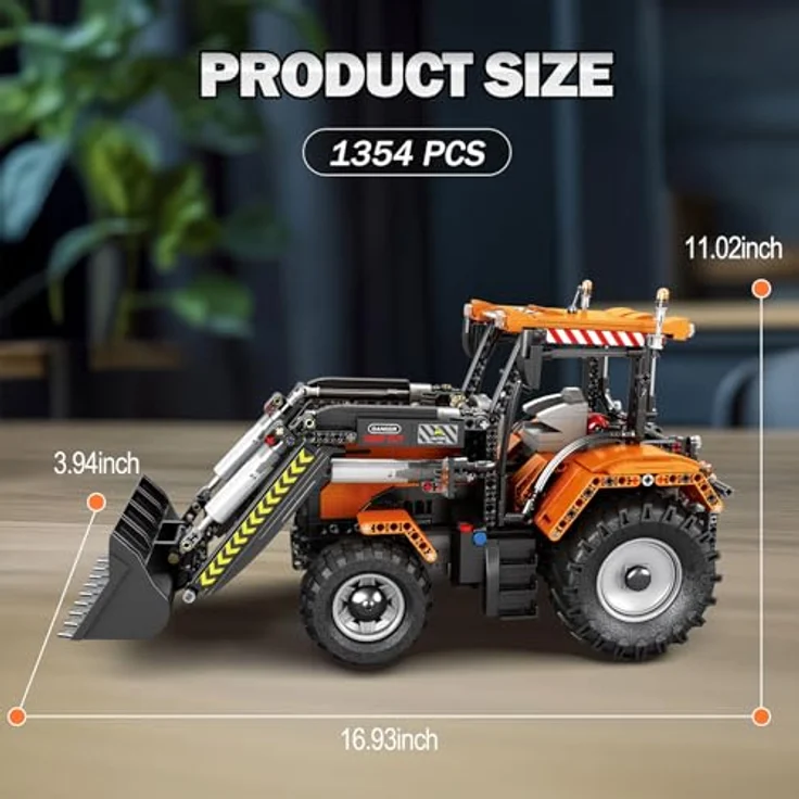 Reobrix Technik Traktor 22024, Ladetraktor Bausteine mit Fernbedienung, rotierender Kippschaufel und Roboterarm, STEM Bauspielzeug für Jugendliche ab 14 Jahren – Bild 5