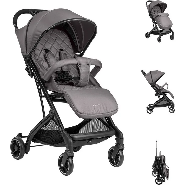 Kikkaboo Kinder-Buggy Kinderwagen Miley mit Fußsack, Fußstütze verstellbar, klappbar, Korb