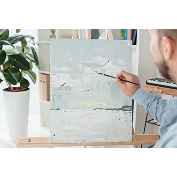 Stylex 28632 Keilrahmen 30 x 40 cm, mit Leinwand aus 100 % Baumwollgewebe bespannt, grundiert, rückseitig geheftet, für Öl-, Acryl- und Temperafarben, Gouache - Malerei – Bild 5