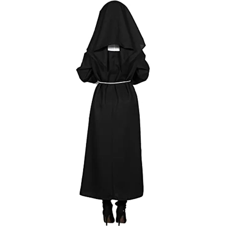 Wilbers Nonne (44), 4-teiliges Kostümset mit schwarzem Kleid, Nonnenhaube und Kordel, 100% Polyester – Bild 4