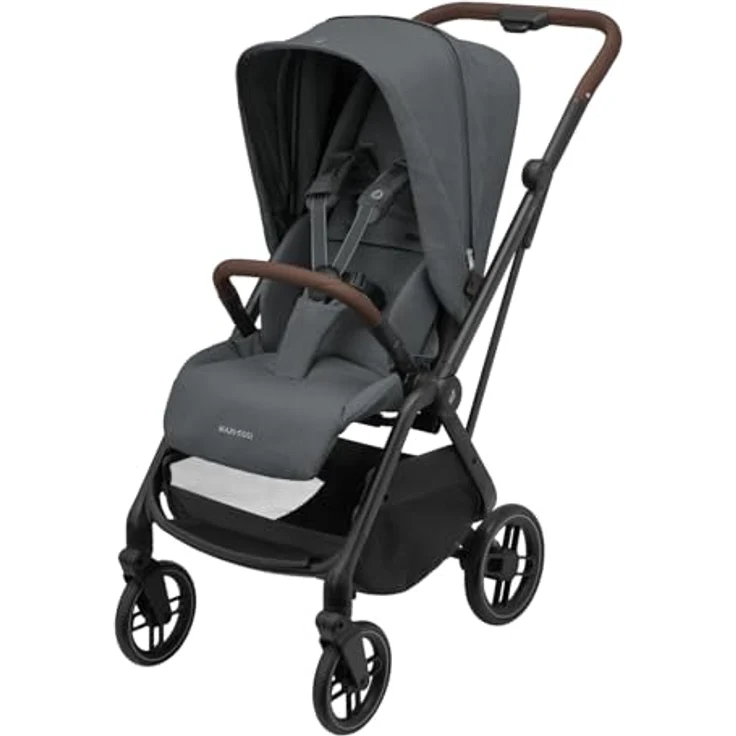 Maxi-Cosi Leona² Kinderwagen, 0–4 Jahre, 0–22 kg, superkompakt, umdrehbarer Sitz, einhändig zusammenklappbar, 3 Liegepositionen, flache Liegeposition, LSF 50+, Twillic Graphite – Bild 1