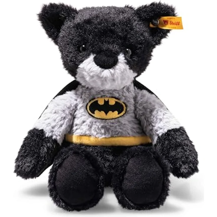 Steiff Batman Teddybär, 29 cm, bunt, Kuscheltier für Kinder, Waschmaschinenfest, aus kuschelweichem Plüsch mit detailgetreuem Batman-Design – Bild 1