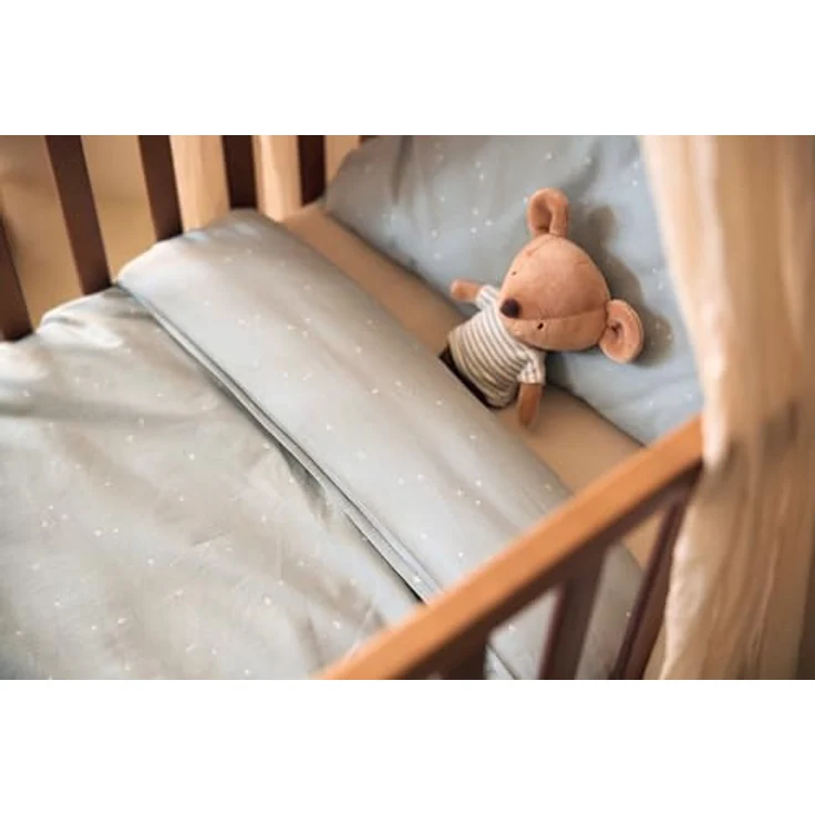 Jollein Kinderbettwäsche Twinkling, Sea Green - 100x140cm, 100% Baumwolle, OEKO-TEX Zertifiziert, Babybettwäsche mit Kissenbezug, Bettwäsche Set – Bild 3