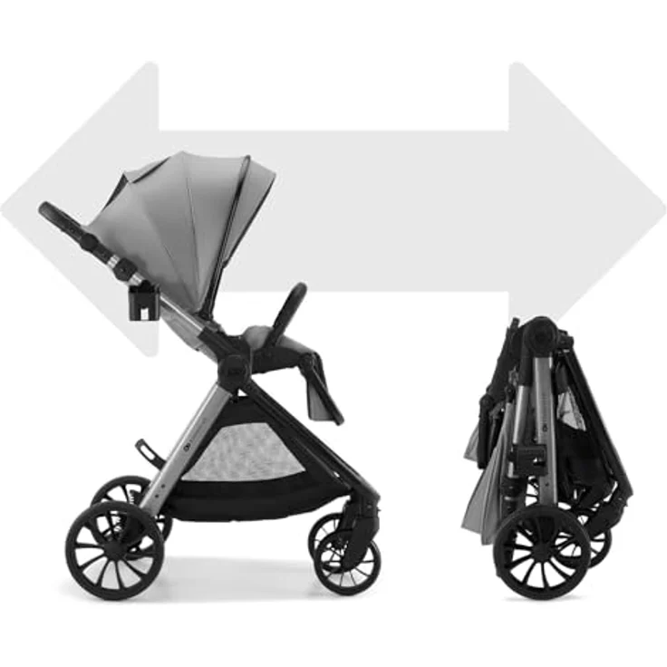 Kinderkraft VESTO 2, 3-in-1-Kinderwagen mit Babywanne und MINK PRO 2 Autositz, wendbarer Sportsitz, Travel System, Grau – Bild 12