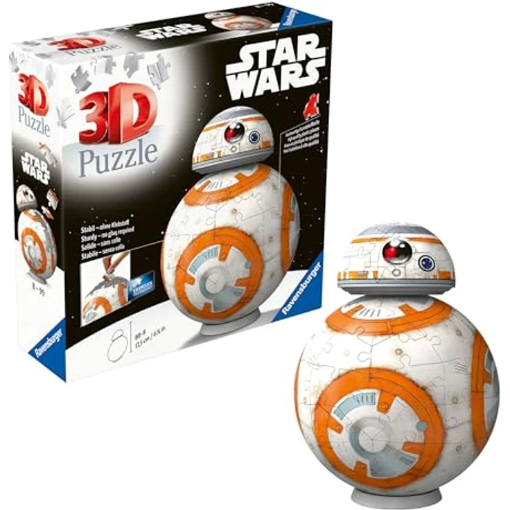 Ravensburger 3D Puzzle 11578 - Star Wars BB8 - Dreidimensionaler Puzzle-Ball ohne Klebstoff - Ideal als Geschenk für große und kleine Star Wars Fans – Bild 1