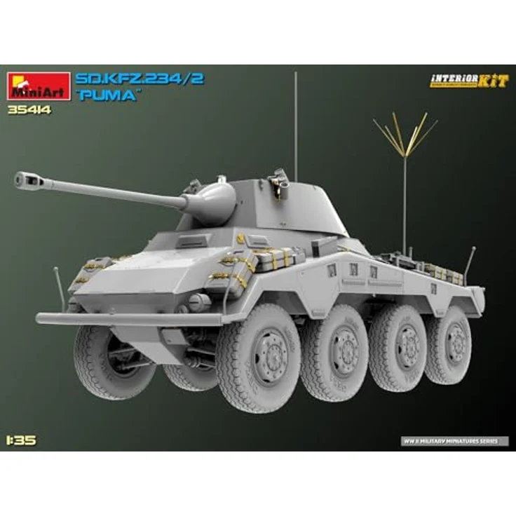 Other 1:35 Sd.Kfz.234/2 Puma Interior Kit, detailliertes Modellfahrzeug mit beweglichen Kettengliedern und mehreren Varianten – Bild 2