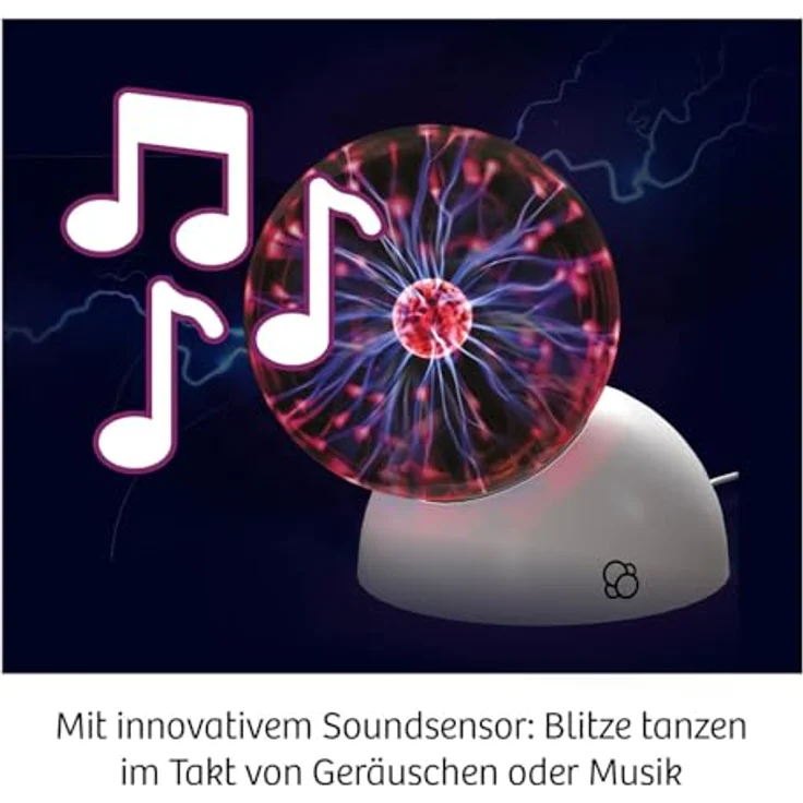 Kosmos Plasma Planet, 12 cm Plasmakugel mit Sound-Sensor, Experimentierkasten für Kinder ab 8 Jahre - Rötlich-violette Lichtblitze, reagiert auf Geräusche – Bild 4