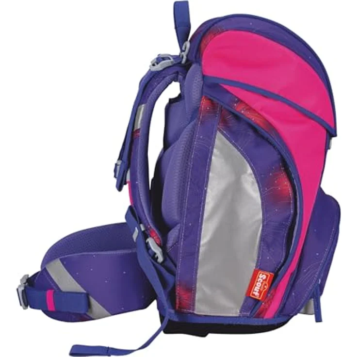 Der echte Scout sicherer Schulrucksack Alpha DIN Summer Set 4-teilig, 20 l Volumen, 1.200 g Gewicht (ohne abnehmbare Elemente), fluoreszierende Warnflächen, ergonomisches Design – Bild 3