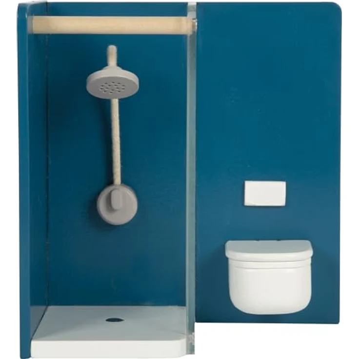 Small Foot Puppenhausmöbel Badezimmer Set, 6-teilig mit Dusche, WC und Waschbecken, Naturfarben mit modernen Akzenten – Bild 3