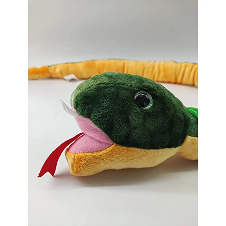 Soma Plüschtier Plüschschlange XXL Grün Gelb Anaconda 100 cm, weich gefüllt, ideal zum Trösten Kuscheln Einschlafhilfe Toys Snake Kuscheltier – Bild 3