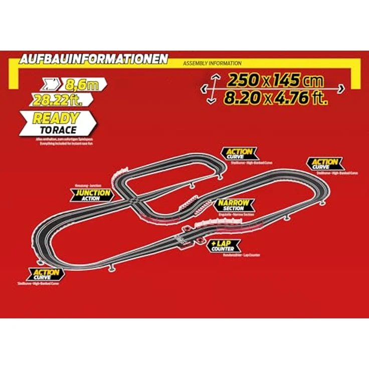 Carrera GO!!! Ferrari Power Racing Set, 8,6 Meter Rennbahn mit lizensierten Ferrari 296 GT3 Slotcars, für bis zu 2 Spieler, ab 6 Jahren – Bild 3