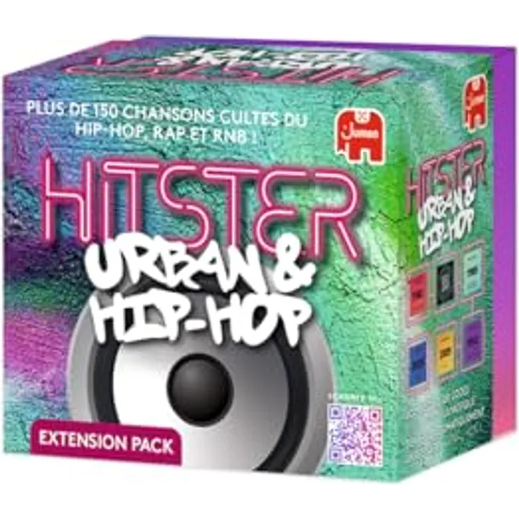 Hitster Erweiterung Urban & Hip-Hop, Gesellschaftsspiel zur Wiederentdeckung von Hits der Stadtmusik mit über 300 Titeln, für 2 bis 10 Spieler