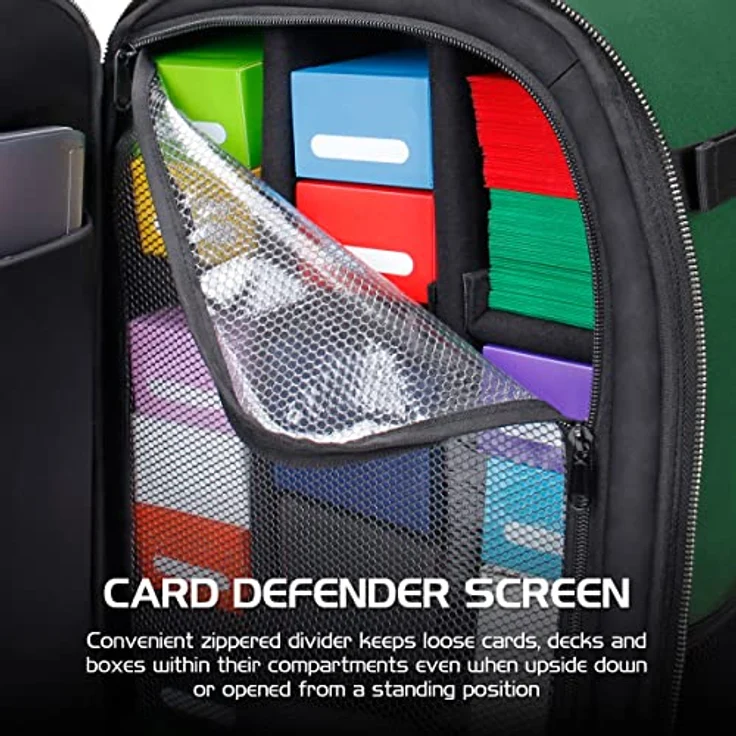ENHANCE MTG-Rucksack - Sammleredition TCG-Rucksack für bis zu 7.600 Karten, integrierter Card Defender Screen, Drachen Grün – Bild 5